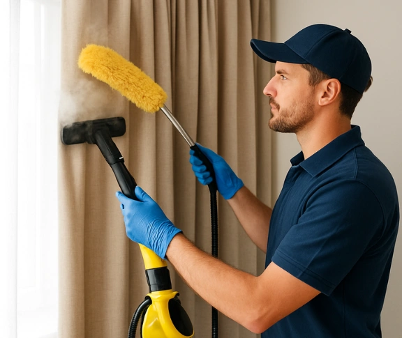 Trusted drapes cleaning technician Matty Curtain Cleaning southport QLD
