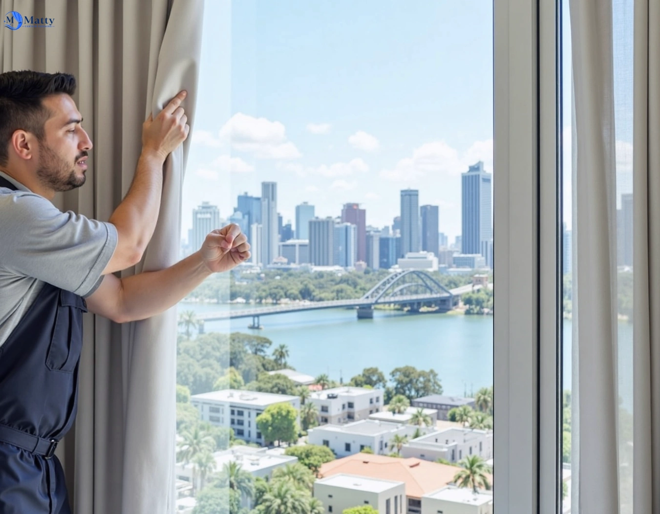 Professional curtain steam cleaning service southport QLD by Matty Curtain Cleaning