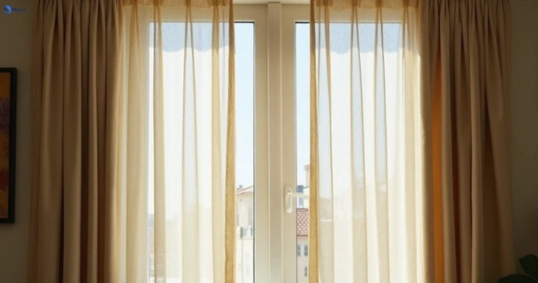 Dull dusty drapes in southport before professional cleaning